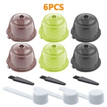 커피메이커 수리 소모품 교체 재사용 가능한 커피 필터 세트 캡슐 포드 Dolce Gusto 메이커 숟가락 및 청소, 10 6Pcs Mix