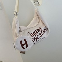 데님 대용량 글자 디자이너 핸드백 여성용 큰 캔버스 토트백 메신저 가방 크바디백