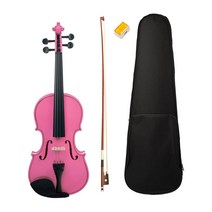 솔리드 우드 풀 사이즈 바이올린 보관 가방 수행 보우 로진 세트 악기 선물핑크