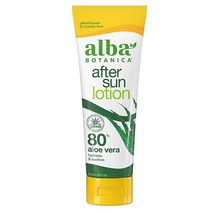 Alba Botanica 피부 알로에 베라 로션 얼굴과 몸을 진정 애프터 선 트리트먼트 순도 인증 80% 알로에베라 젤 포뮬라로 제작 236.6ml 8온스 튜브, 8 Ounce (Pack of 1) _85% Aloe