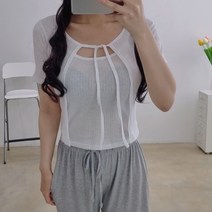 골지 반팔 끈가디건 나시세트 4색