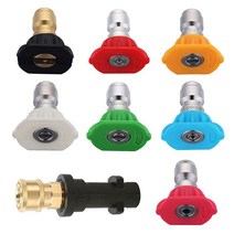 자동차 유지 보수 부품 세척 커넥터 1/4 인치 빠른 연결 고압 세척기 건 어댑터 + Karcher 용 노즐 7 개, 한개옵션0