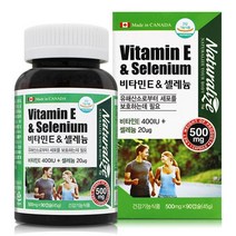 비타민E 셀레늄 90캡슐 3개월분 세포보호 강력한 항산화 캐나다 영양제 비타민e 셀레늄의상승작용 식물성원료 캡슐 대두유 건강 면역력 증진 스트레스지친현대인 신혼선물 포모나유통, 500mg