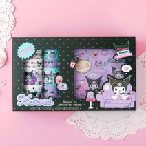 쿠로미 마스킹테이프 스티커 선물세트 Ver3 (블랙), 상세페이지 참조