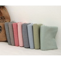 혜인천 20수 면 선염체크 1mm 알록달록 잔체크원단 color 12종, 진그린