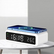 LED 탁상시계 고속무선충전기 디지털 무소음 전자시계 시끄러운알람시계