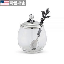 [Vagabond House 정품] 백랍 블루베리 잼 병 젤리 단지 스푼 포함 12.7cm(5인치) 높이 355ml(12온스) 608587, Blueberry