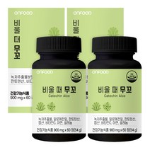 온푸드 비울 때 무꼬 알로에전잎 녹차추출물 다이어트 1병 1개월분, 2병, 60정