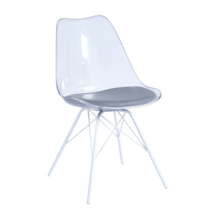 물방울 의자 북유럽 식탁 등받이 디자인 드롭체어 카페의자, 화이트 투명 쿠션