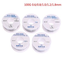100G 0.6/0.8/1.0/1.2/1.8mm Solder Wire Tin Roll Clean Rosin Welding Core Soldering Flux Reel Tube, 01 0.6mm