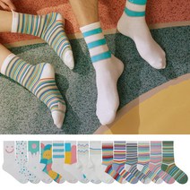 [삭스탑] 여성 남성 레트로시리즈 패션 중목 양말 14종 택1 귀여운양말