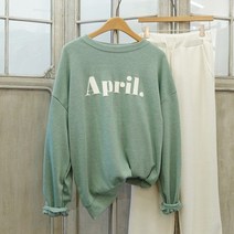 SPRING 발포 레터링 루즈핏 봄 맨투맨
