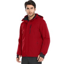 FREE SOLDIER 남성용 방수 스키 스노우 재킷 플리스 안감 따뜻한 겨울 레인 재킷 후드 전체 테이프 솔기, Medium