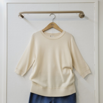 무자크 더센트럴 무자크 금사스티치 7부소매 니트 MM3WKT01