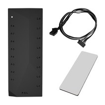 HA-02 ARGB 허브 PWM 팬 컨트롤러 전원 8 웨이 5V 3 핀 팬 SATA 가정용 컴퓨터 부품, 01 Black