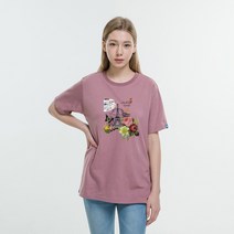 클로니아 나비와 에펠탑 라운드 면 반팔 티셔츠 ES4T19