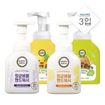 아모레퍼시픽 [아모레퍼시픽] 해피바스 베이직 핸드워시 250ml 3입 [레몬/라벤더/키위], 04 키위랑 손씻자 3개