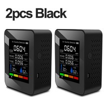 미세먼지측정기 공기질측정기 xiaomi co2 sensor 5in1 co2 meter smart 자동 디지털 온도 습도 테스터 이산화탄소 감지기 air quality, 2개