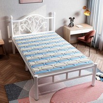 퀸 침대 깔판 철 침대 프레임 공간 활용 침대 접이식 철제 매트리스 받침, 1 화이트 200x120cm