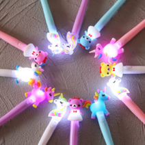 LED 캐릭터 라이트 볼펜 말 LED 드래곤 LED 유니콘 펜 사인펜, 1개, LED 유니콘 블루