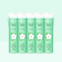 클레아닉 순면화장솜 코튼&밤부 120매x5sets, 단품없음