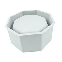 GHSHOP 콘크리트 화분 광장을 위한 재사용할 수 있는 실리콘 형 Demold에 쉬운 둥근 구체적인 재배자 매끄러운 표면, 화이트 A
