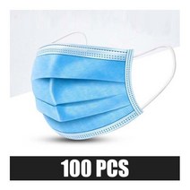 10/20/50/100/200pcs 일회용 입 얼굴 마스크 3 레이어 Meltblown 필터 안전 통기성, 100pcs Bule