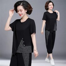 가은무역 TZ071560 엄마옷 40대 50대 60대 트레이닝 츄리닝세트 반팔티 티셔츠 9부바지