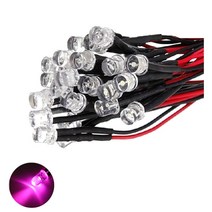 발광다이오드 LED 플랫형 와이어 3v 3파이 10개, 3V_3파이_플랫_핑크