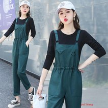캐주얼 스트랩 바지 여성 허리 가을 느슨한 스트랩 점프 수트