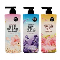 온더바디 3가지 플라워 에센스 바디워시 체리블라썸 아이리스 로즈, 로맨틱아이리스 바디워시900g