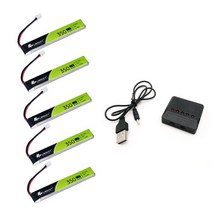 Limskey-1S 350mAh 3.8V 30C/60C 4.35V HV Lipo 배터리 PH2.0 플매트 카펫 러그 65S UK65 블레이드 인덕트릭스 UR65 소형 후프 드론, [06] 5pcs with charger