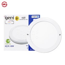 지니 LED 8인치 엣지 원형 직부등 18W KS인증, 10066.주광색(흰색빛), 지니엣지원형직부등18W