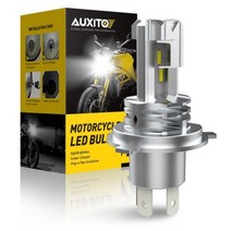 AUXITO 1x H4 LED 오토바이 CSP 헤드 라이트 자동차 전구 Canbus Led 모토 램프 하이/로우 빔 1500LM 6000K 화이트, 협동사, 1개