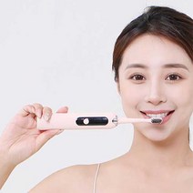 쎈젠카이수기술유한회사 PDO040 치석제거 플라그제거 초음파 셀프 치아관리기 후크식/플랫/혀 클리닝헤드 잇몸마사지 강도조절 치경포함 생활방수 무선충전식, 블랙