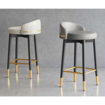 홈바의자 아일랜드식탁의자 이케아 스티그 럭셔리 주방 가정용 테이블, 가죽 55cm 회색