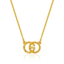 한국금다이아몬드 24k 여자 순금 목걸이 디자인 G원형더블 7.5g 18k장식