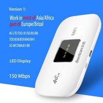 데이터쉐어링 LTE 라우터 무선 와이파이 유심 휴대용, 3000mAh 배터리, 아시아 버전 주도