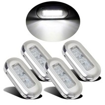 보트수리 4pcs 보트 스턴 3 LED 라이트 미등 캐빈 데크 Transom Courtesy Lamp 12V, 02 White light