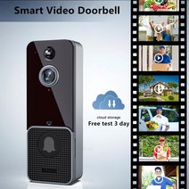 인터폰 비디오폰 t6 smart wireless video doorbell digital visual intercom wifi door bell 방수 전자 도어맨 홈 보안, t6-b1