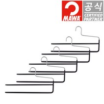 마와 독일 정품 논슬립 옷걸이 2단 바지걸이 KH2 블랙 5개입, 5개