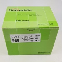 태양연마 종이 5인치 6홀(벨크로)/ 1박스(100장), 120번