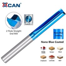 XCAN 밀링 커터 2 플루트 스트레이트 엔드 밀 317512mm 생크 CNC 라우터 비트 목공용 카바이드 엔드밀, 2.3175x15x6x38L - Nano Blue Co