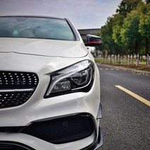 벤츠 사이드미러 커버 카본 악세사리 용품 E C S 클래스 GLC CLA CLS GLE, B타입 블루 포인트 카본 블랙
