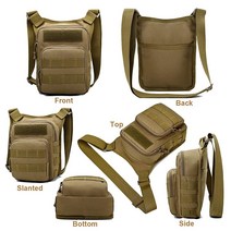 브라veHawk OUTDOORS 숄더 메신저 백 800D 밀리터리 나일론 옥스포드 방수 EDC MOLLE 전술 크로스바디 팩 야외 데이팩 오거나이저 (카키)