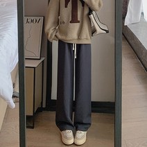 캐치펀 코듀로이 와이드 팬츠 기모안감 스판 일자핏 통바지 9부 롱 2가지타입