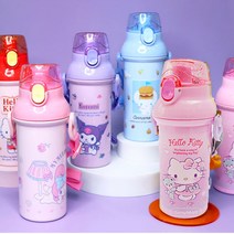 앵커 원터치 어깨끈 물통 480ml - 헬로키티 산리오 포켓몬 마블 심슨, 04-앵커물병480ml-시나모롤