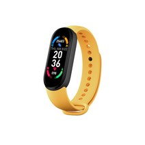 심박계 자전거 GPS 속도계 m6 smart 팔찌 여성 남성 어린이 심박수 혈압 모니터 방수 스포츠 밴드 피트니스 트래커 smartwatches, 노란색