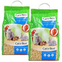 캣츠베스트 유니버셜 우드펠렛 고양이 화장실 배변모래 딸기향 10L(5.5Kg)*2개, 20000ml