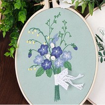 [성실한오피스] 프랑스 자수 DIY 패키지, 20cm, 04_나팔꽃